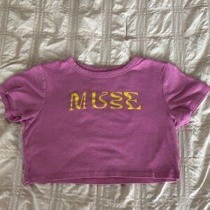 Cotton On Muse Tee in Pink with Yellow Accents